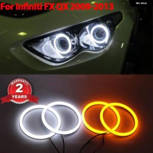 コットン LED エンジェルアイキット リング ヘッドライト ランプインフィニティ FX QX70 FX35 FX37 FX50 2009-2013 超高輝度リウィンカー