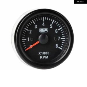 ブラックカースモークタコメーター 2インチ 52MM 着色 0-8 X1000 RPM タコゲージ 赤色 LED 照光ニードル LED スーパーホワイトディスプレイ