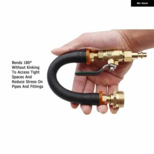 RV 防寒ブローアウトアダプター W シャットオフバルブ 3/4インチ-11 NH スレッド 1/4インチ クイックコネクト キャンピングカー ボート キャンピングカー ト