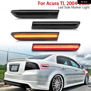 4ピース /セット スモーク レンズ LED フロントリア サイドマーカー ライト ACURA TL 2004-2008