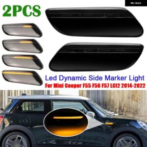 1ペア LED 車ダイナミック サイドマーカー ライトミニクーパー F55 F56 F57 LCI2 2014-2022
