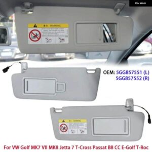 1/2個 車インナーサンバイザー サンシェード 化粧ミラー キット VW ゴルフ MK7 MK8 ジェッタ 7 T-クロス パサート B8 CC E- ゴルフ T-ROC