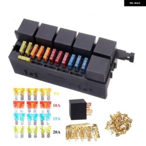 6個 4PIN プラスチックカバー 11 ファッションブレードヒューズブロック 12V 40A ヒューズボックス ホルダー車マリン トラック