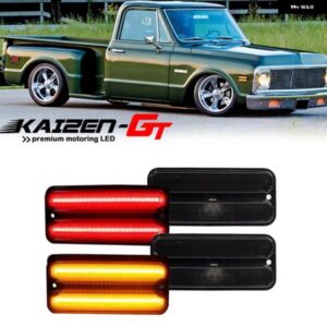 シボレー スモーク レンズ アンバー/ホワイト/レッド LED 車フロントリア サイドマーカー ライト 1968-1972 GMC ピックアップ