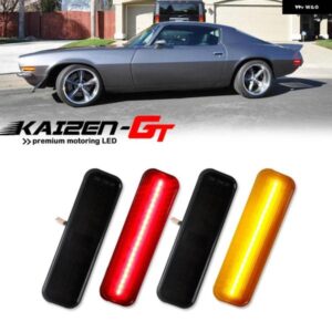 シボレー フロントアンバー/ホワイトリアレッド LED 車バンパー サイドマーカー ライト 1970-1977 カマロ ウィンカーライト フェンダ