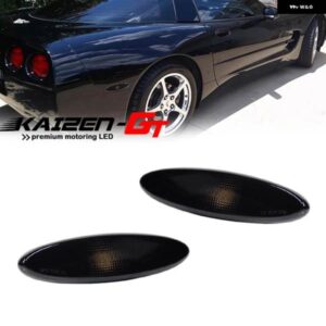 シボレー 2個 スモーク レンズ リアバンパー サイドフェンダーマーカー ライトカバー ハウジング 1997-2004 コルベット C5 電球/ソ