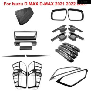 いすゞ D-MAX DMAX 2021 22 23 ABS ブラック LHD トリム アクセサリーフロントとリアの ヘッドライト カバー ハンドルボウル燃料タンクキャップ