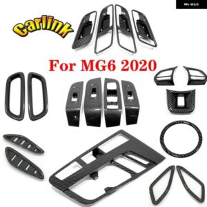 MG6 3TH ABS カーボン/レッド車ガラス スイッチガラス リフターインナードアボウルシフトパネル装飾フレーム インテリア アクセサリー