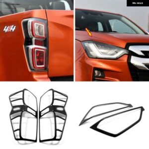 いすゞ D-MAX DMAX 2021 22 2023 ABS ブラックフロントとリアの ヘッドランプ 装飾フレームランプカバー アクセサリー 4個