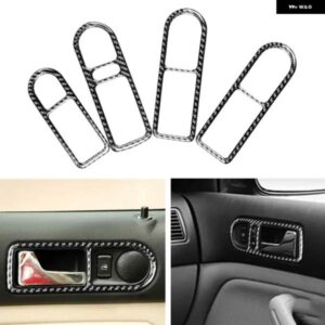 VW ゴルフ 4 ジェッタ ボラ MK4 R32 GTI 1999-2004 インテリア ドアハンドルボウルフレームカバー カーボン トリム インナーアクセサリー