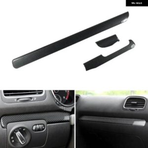 VW ゴルフ 6 MK6 GTI 2008-2013 カーセンターコントロール ダッシュボード パネルストリップカバー トリム インテリア アクセサリー ABS カーボングレイン