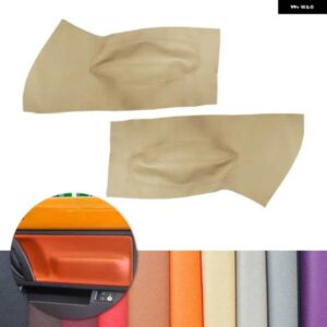 VW ビートル 1998/02/01 - 2010 車内 2個 ベージュフロントドア アームレスト パネルカバー マイクロファイバーレザー 装飾