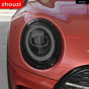 2個 ミニクラブマン F54 JCW クーパー S ヘッドライト ティントブラック フィルム クリア TPU ステッ