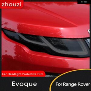 2個 レンジローバー EVOQUE L538 2012-2018 ヘッドライト フィルム スモークブラックティントラップクリア TPU ステッカー 飾る