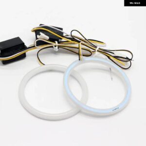2個 SMD LED エンジェルアイ白と黄色 DRL キット 85 90 95 100MM 105MM 110MM 115MM 120MM 126MM 140MM 131MM 146MM 158