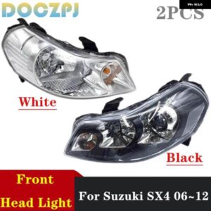 スズキ 2個 左右フロントバンパー ハロゲンドライビングライト ヘッドランプ SX4 2006 2012 ホワイトブラックタイプバルブ 無