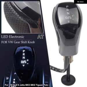 赤/白 LED ライト AT 同期電子ディスプレイギア シフトノブ レバーハンドボール VW パサート B7 B8 ゴルフ 6/7 ティグアン MK2