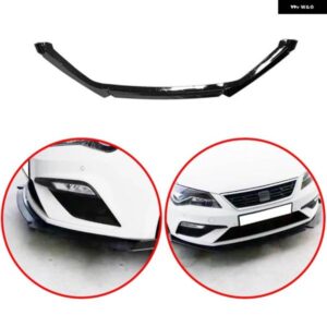 ABS 3個 スポイラー SEAT LEON MK3 5F TDI TSI ST SC 2012-2020 フロントバンパー リップ黒カーボンの外観