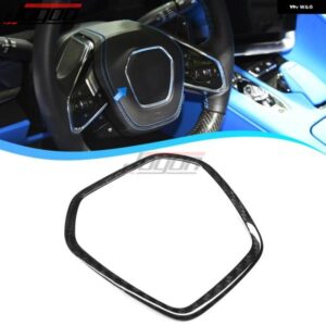 コルベット C8 Z51 Z06 スティングレイ 2020-2024 カーボン インテリア ステアリング ホイールセンター装飾フレームカバー ステッカー トリム