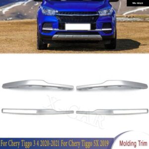 フロントバンパー デイタイム ランニングライト モールド トリム DRL スライバーブライトバー フォグランプ トリム ストリップ CHERY TIGGO 3 4 2020-2021 5