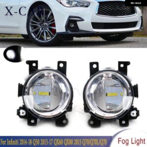 インフィニティ 2014-18 Q50 2015-17 QX60 QX80 2015 Q70/Q70L フロントバンパー LED フォグライト ランプ 261504GA0A 261554GA0A
