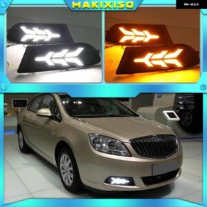 2個 ビュイック エクセル GT 2010-2013 オート LED デイタイムライト ランニングライト DRL フロント フォグランプ デイライト