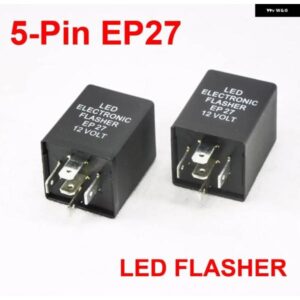 2個 5ピン EP27 LED フラッシャーデコーダ 5ピン 電子リレー車 LED SMD ウィンカーライトエラー点滅ウインカー 12V 10A ABS