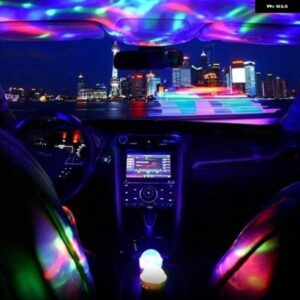 マルチカラー USB LED 車内ライトランプムードライトネオンランプサウンドセンサー DJ ライト