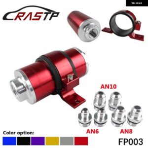 高フローアルミ 58MM 燃料フィルター 30 ミクロンエレメントと継手 AN6 AN8 AN10 アダプター + ブラケット RS-FP003