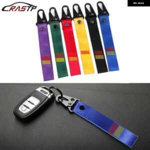 ラリーアートレーシングホットスタンピングキーホルダー バックパックメタルキーホルダー ストラップ付きキー チェーン RS-BAG029