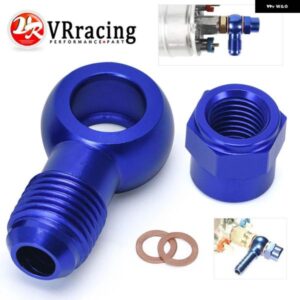 アルミブルー 044 燃料ポンプ AN6 ～ 12.5MM アウトレット バンジョーアダプターフィッティング + キャップ VR-FK045BL