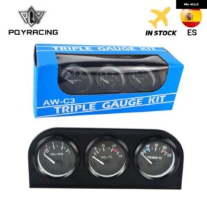 52MM トリプルキット 油温計 + 水温計 + 油圧計 センサー付き 3IN1 カーメーター PQY-TAG01/02/03