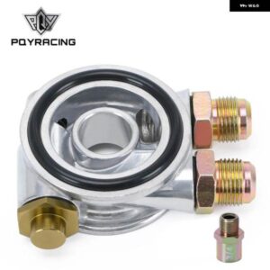 オイルクーラーフィルター サンドイッチプレート + サーモスタットアダプター 3/4インチ 16-UNF AN10 フィッティングオイルフィルター サンドイッチアダプタ