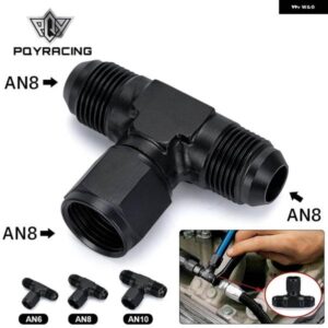 アルミフレア T シャツ継手 AN6 AN8 AN10 雌雄 T シャツ側ねじ継手アダプタ黒 1 パック