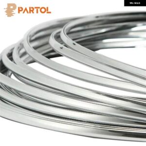 PARTOL 6MM 3メートル カー スタイリング クロームモールディングストリップバンパー 装飾 ストリップ粘着グリル 衝撃ドア トリム