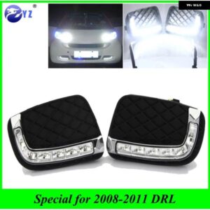 カー点滅 1セット 車 LED DRL デイタイム ランニングライト フォグヘッドランプカバー メルセデススマートフォーツー 39753 デイライト
