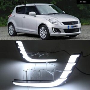 スズキ カー点滅 1ペア 車 DRL スイフト 2014 2015 2016 デイタイム ランニングライト フォグランプ カバー とイエローウインカ