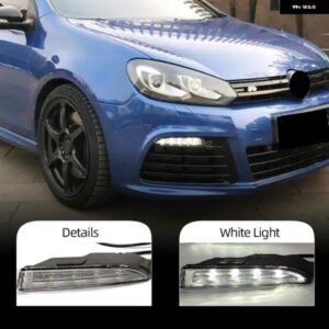 VW ゴルフ 6 MK6 R20 2009-13 スタイリング 車 LED フロントバンパー ライト DRL デイタイム ランニングライト フォグランプ