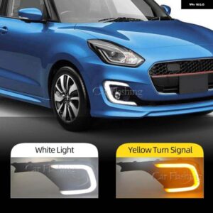 スズキ フロント フォグランプ DRL スイフト 2017-2023 デイタイム ランニングライト フォグランプ カバー とイエローウインカー