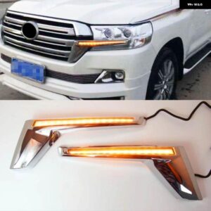 1ペア ランドクルーザー LC200 FJ200 2016-20 フロントグリル LED ダイナミックウィンカー ライト LED シグナルライト