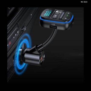 BLUETOOTH FM トランスミッター車 強力な HIFI 低音マイク PD 30W + QC 3.0 アダプター 7色 LED 付き