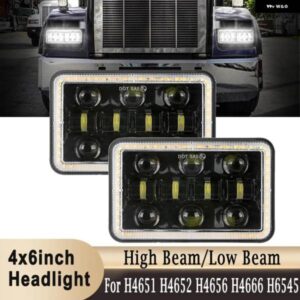 シボレー 4X6インチ LED ヘッドライト HI/LO ビーム 6000K GMC S10 ケンワース T800 T400 T600 W900B