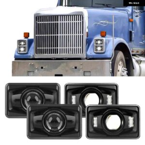 シボレー 4X6インチ LED ヘッドライト DRL 付き H4651 H4652 H4656 H4666 H6545 PETERBIL KENWO