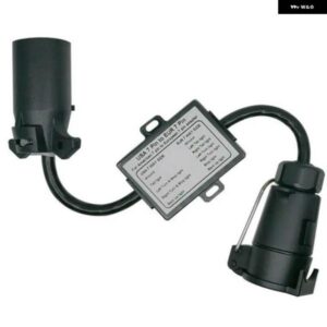 USA - EU トレーラー ライト コンバーター US 7 ウェイ ブレード ソケット - EU 7ピン 丸型プラグ