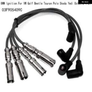 4個 点火ケーブルセット 8MM 圧力減衰 VW ゴルフ ビートルトゥーランポロ シュコダ イェディオクタヴィア 1.2T