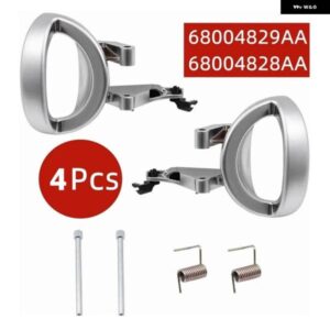 4ピース インテリア ドアハンドル ドアハンドル サテン ドアハンドル ニトロ 2007-2011 68004828AA 68004829AA