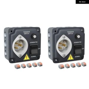 ジェネレーター 転送スイッチ耐候性転送スイッチRV用サーキット ブレーカー付き配線済み 15A 125V USプラグ 2個