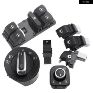 7PC ウィンドウ ヘッドライト 燃料ガススイッチセット ゴルフ MK 5 6 JETTA パットティグアン用