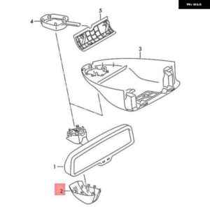 インナーバック ミラー アッパー トリム キャップ アンプ アンダーカバー フレーム キット VW トゥアレグ 2011-2017 用ブラック プラスチック
