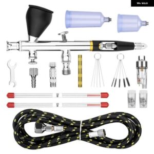 デュアルアクションエアブラシフルードカップクイックリムーブエアキャップノズル車モデル DIY 絵画メイクネイルアートケーキデコレーション-A